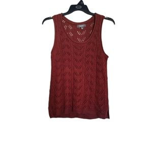 MARLED Sleeveless Knitted Sweater in Deep Mauve Sz L